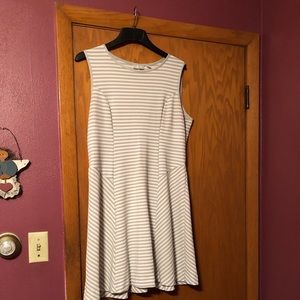 Gray and white striped dress
